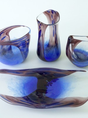 Цветное гутное стекло коллекция ваз гутной работы - RICH