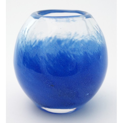 Кларисса синяя-МИНИ                               ваза малая декоративная, гутна работа