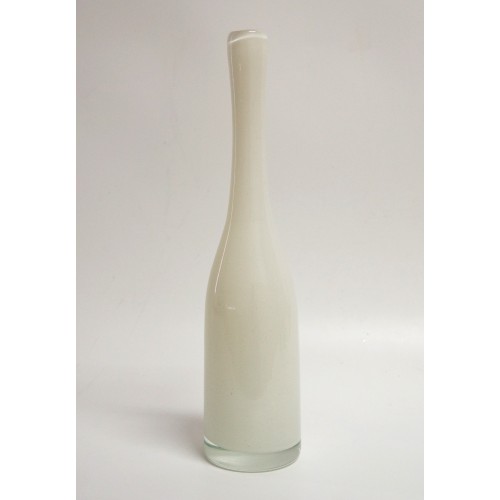НОЛА-39-2-белая                                                 ваза бутылочная декоративная гутной работы белая