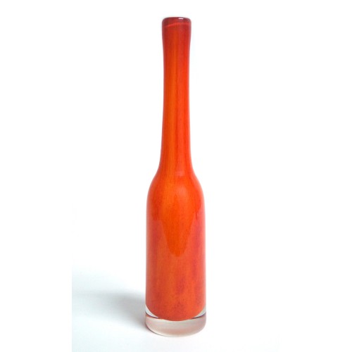 НОЛА-2-оранж                                                                  ваза бутылочная декоративная гутной работы оранжевая