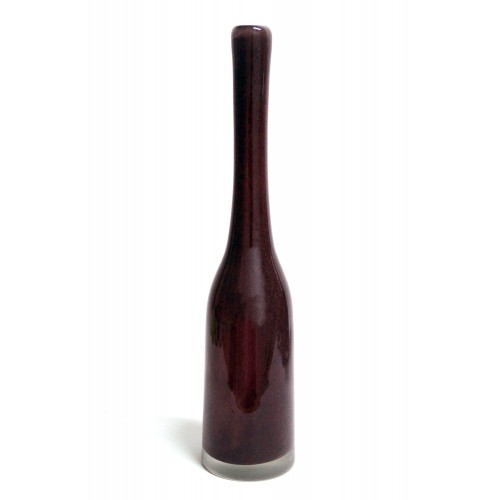 НОЛА-2-шоколад                                              ваза бутылочная декоративная гутной работы шоколадная