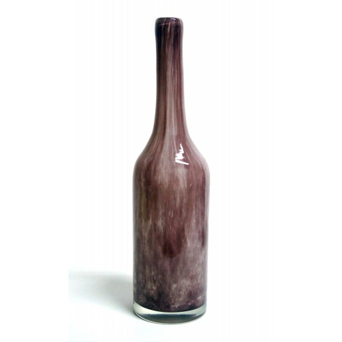 НОЛА-3-каштан                                                          ваза бутылочная декоративная гутной работы каштановая